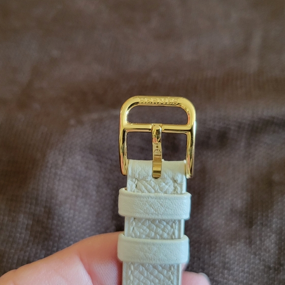 Hermes Gold and White Women's Kelly Lock Watch - Picture 7 of 10